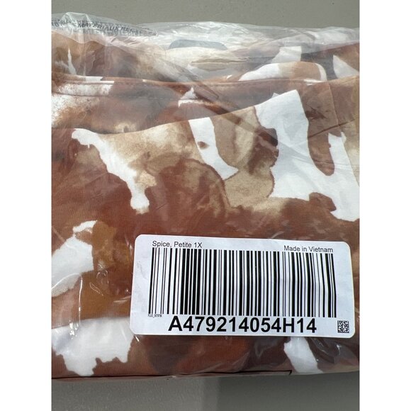 Susan Graver Weekend Petite Printed Slim Leg Crop Pants Womens 1X Spice Tan NEW - Picture 4 of 7